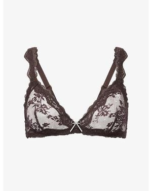 Lounge Underwear Demure Triangle Lace Bralette - Natural