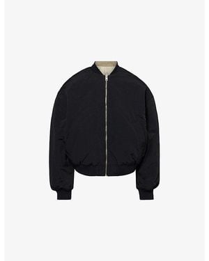 ADANOLA Reversible Oversized Nylon Bomber Jacket - Black