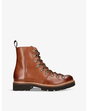 Grenson Brady Mid-Top Lace-Up Leather Boots - Brown