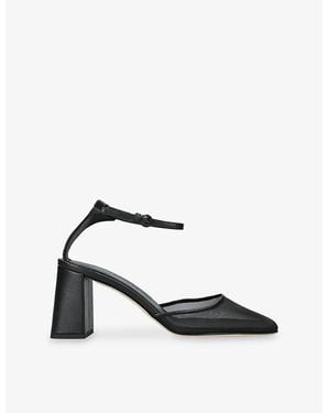 Dear Frances Felice Leather And Mesh Heeled Court Shoes - Black
