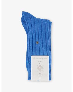 Burlington Dover Knitted Wool-Blend Socks - Blue