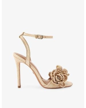 KG by Kurt Geiger Sonnet Raffia Heeled Sandals - Metallic
