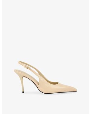 Dune Cai Leather Heeled Slingback Courts - White