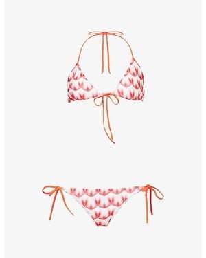 Missoni Chevron-Print Raschel Knit Bikini Set - Red
