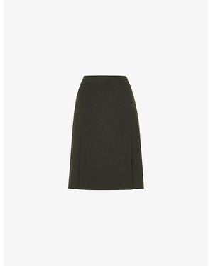 Whistles Limited Edition Natalie Regular-Fit High-Rise Stretch Wool-Blend Knee-Length Skirt - Black