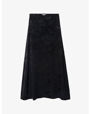 Zadig & Voltaire Jimeno Horse-Jacquard Silk Maxi Skirt - Black
