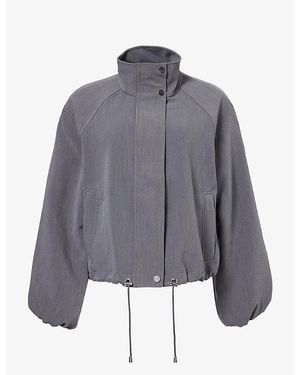 Rails Blake Funnel-Neck Woven Jacket - Gray