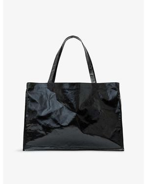 AllSaints Oversized Coated Cotton Tote Bag - Black