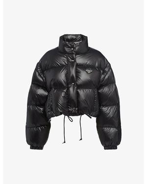 Prada Re-Nylon Cropped Nylon Jacket - Black
