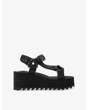 Kurt Geiger Orion Pump Faux-Leather Sandals - Black