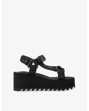 Kurt Geiger Orion Pump Faux-Leather Sandals - Black