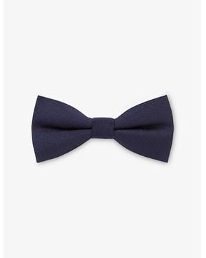 The Kooples Ribbed Silk Bow Tie - Blue