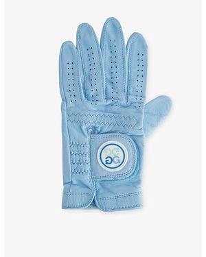 G/FORE Signature Logo Leather Golf Glove - Blue