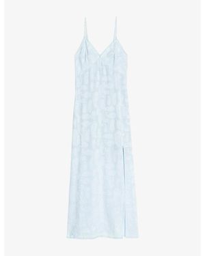 Zadig & Voltaire Ramelil Paisley-Pattern Silk Maxi Dress - Blue
