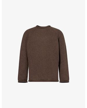 Bottega Veneta Crew-Neck Knitted Cashmere Jumper - Brown