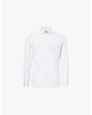 Corneliani Pinstripe Cotton Poplin Shirt - White