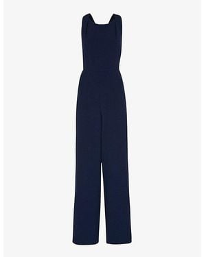 Whistles Tie-Back Maxi Stretch-Woven Jumpsuit - Blue