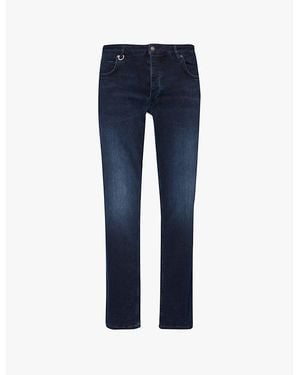 Neuw Lou Brand-Patch Straight-Leg Regular-Fit Stretch-Denim Blend Jeans - Blue