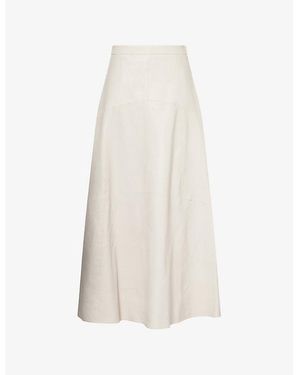 Twp Kennedy A-Line Leather Maxi Skirt - White