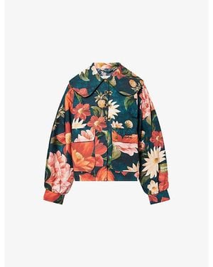 Barbour X Farm Rio Wildflower Cotton Jacket - Red