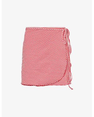 Hunza G Self-Tie Stretch-Woven Short Sarong - Pink