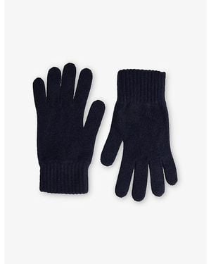 Sunspel Ribbed-Cuff Cashmere Gloves - Blue