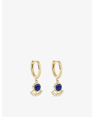Astley Clarke Icon 14Ct- Sapphire And 0.055Ct Lab-Grown Diamond Drop Huggies - Metallic