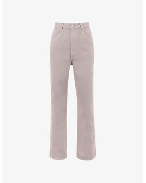 Mistress Rocks Twist High-Waist Straight-Leg Denim Jeans - Grey