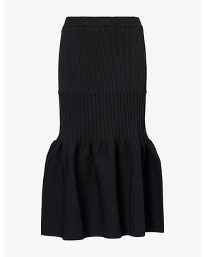CFCL Fluted Mermaid Knitted Midi Skirt - Black