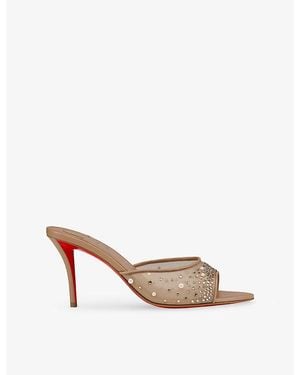 Christian Louboutin Miss Z Degrastrass Perla 80 Leather And Mesh Heeled Courts - Pink