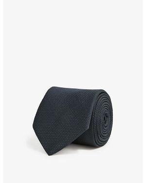 Reiss Ceremony Textured Silk Tie - Black