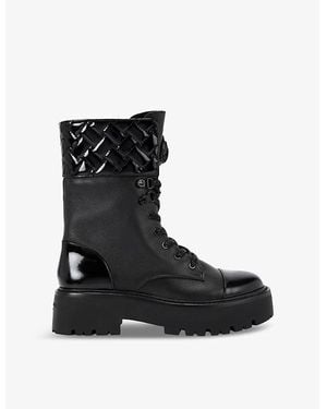 Kurt Geiger Leather Kgl Stud Lace Up Boots in Black Lyst UK