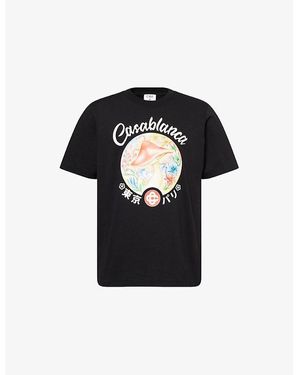 CASABLANCA Cotton-Jersey T-Shirt - Black