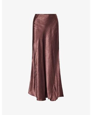Dissh Breanna Crinkle Satin Maxi Skirt - Brown