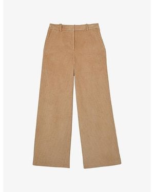 Reiss Stanton Flared-Leg Cotton-Cord Trousers - Natural