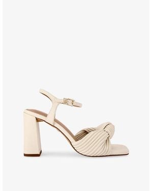 KG by Kurt Geiger Signet 105 Twisted-Strap Faux-Leather Heeled Sandals - White