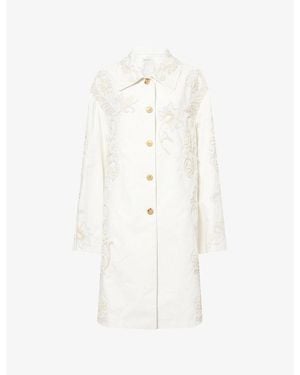 Dries Van Noten Rondero Embroidered Cotton-Canvas Coat - White