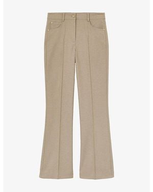 Reiss Sofia Flared-Leg Stretch-Twill Pants - Natural