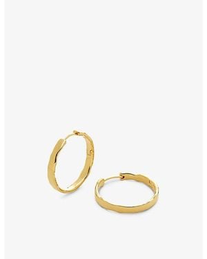 Monica Vinader Mv Siren Muse Wave 18Ct-Plated Vermeil Sterling Medium Hoop Earrings - Metallic