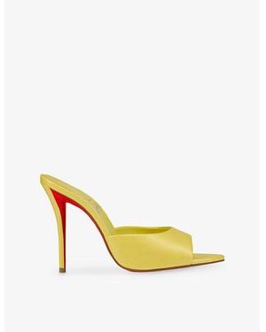 Christian Louboutin Miss Z 100 Leather Mules - Yellow