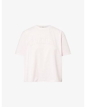ADANOLA Varsity Raw-Hem Cotton T-Shirt - White