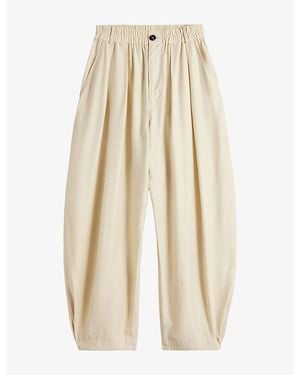 Soeur Vernon Wide-Leg Silk-Blend Trousers - Natural