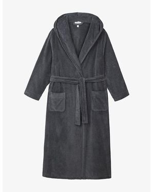 The White Company Hooded Cotton-Velour Robe - Black