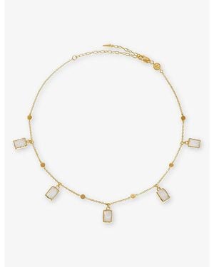 Missoma Lena 18Ct-Plated And Moonstone Pendant Choker - Metallic