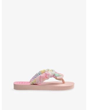 Havaianas Kids' Fluffy Rubber Flip Flops - Pink