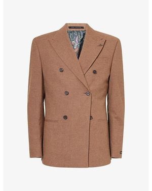 Ted Baker X The Gentleman Ted Baker X The Gentlemen Puppytooth Wool-Blend Blazer - Brown