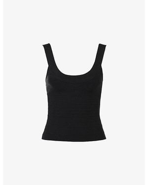 House Of Cb The Og Scoop-Neck Woven Bandage Top Xs (A-C Cup) - Black