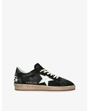 Golden Goose Ballstar Stitched 80203 Suede Trainers - Black
