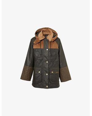 Barbour Imelda Hooded Waxed-Cotton Jacket - Brown
