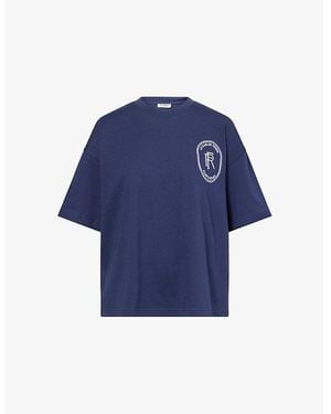 4th & Reckless Lucia Embroidered Cotton T-Shirt - Blue